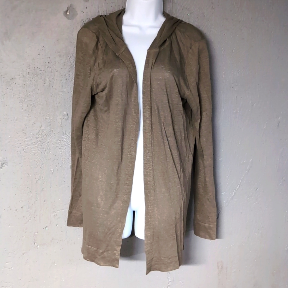 Tahari Linen shawl jacket hood NWT